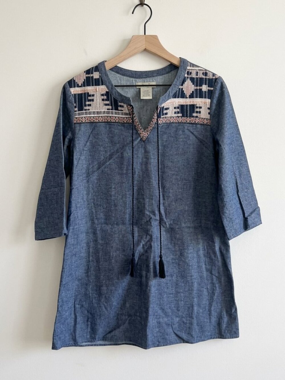 Embroidered Denim Boutique Flying Tomato Tunic Mini Dress Size L